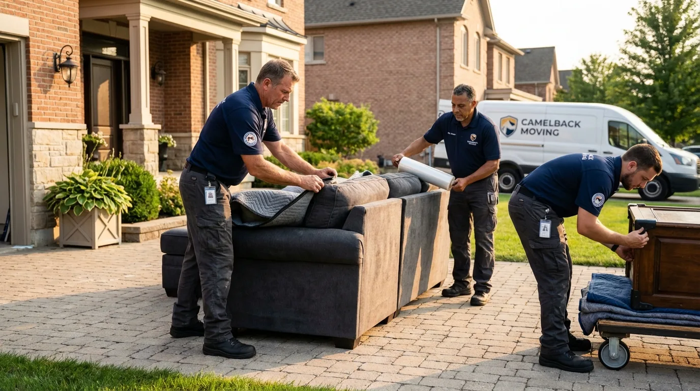 Large estate moving crew wrapping furniture in Mayflower, AR